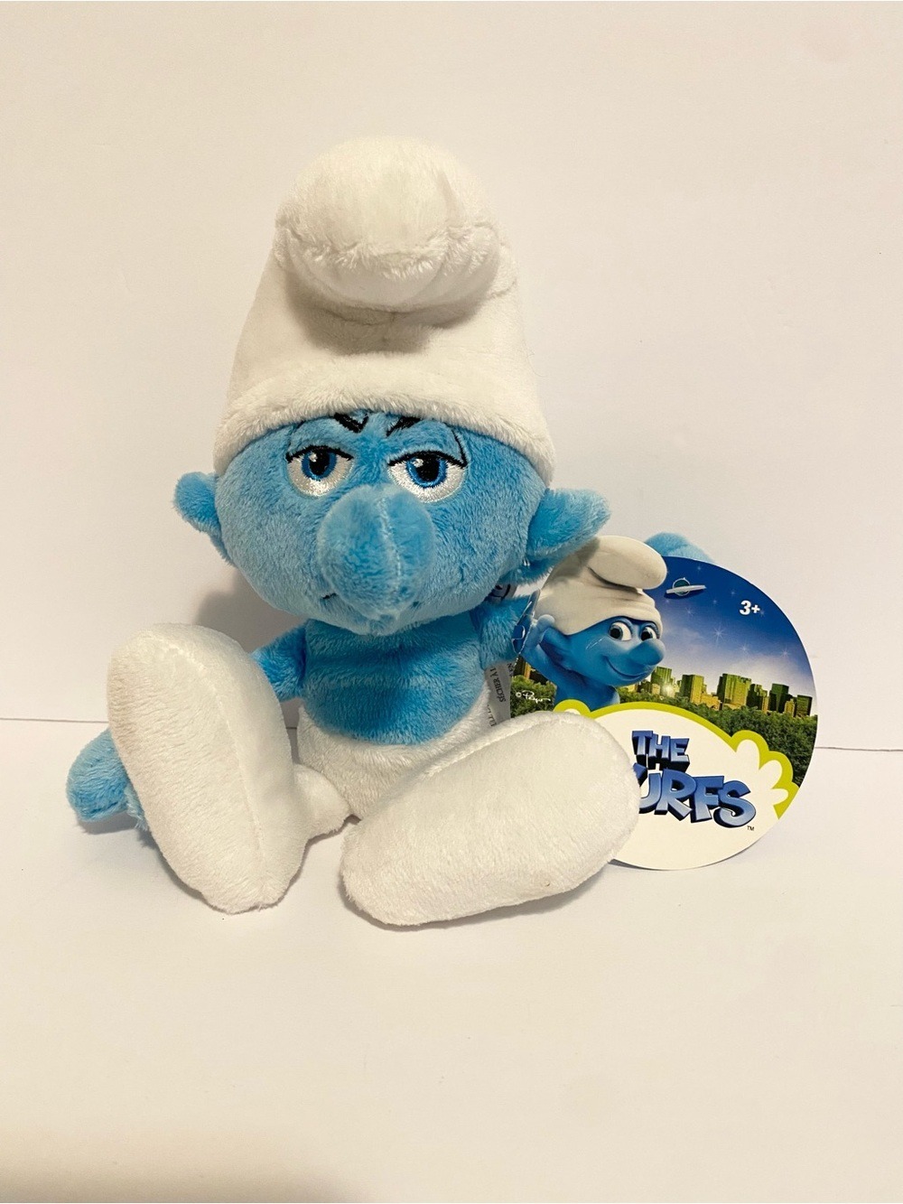 The Smurfs Grouchy Smurf Bean Bag Plush NWT Stuffed Animal Toy 8” Figure